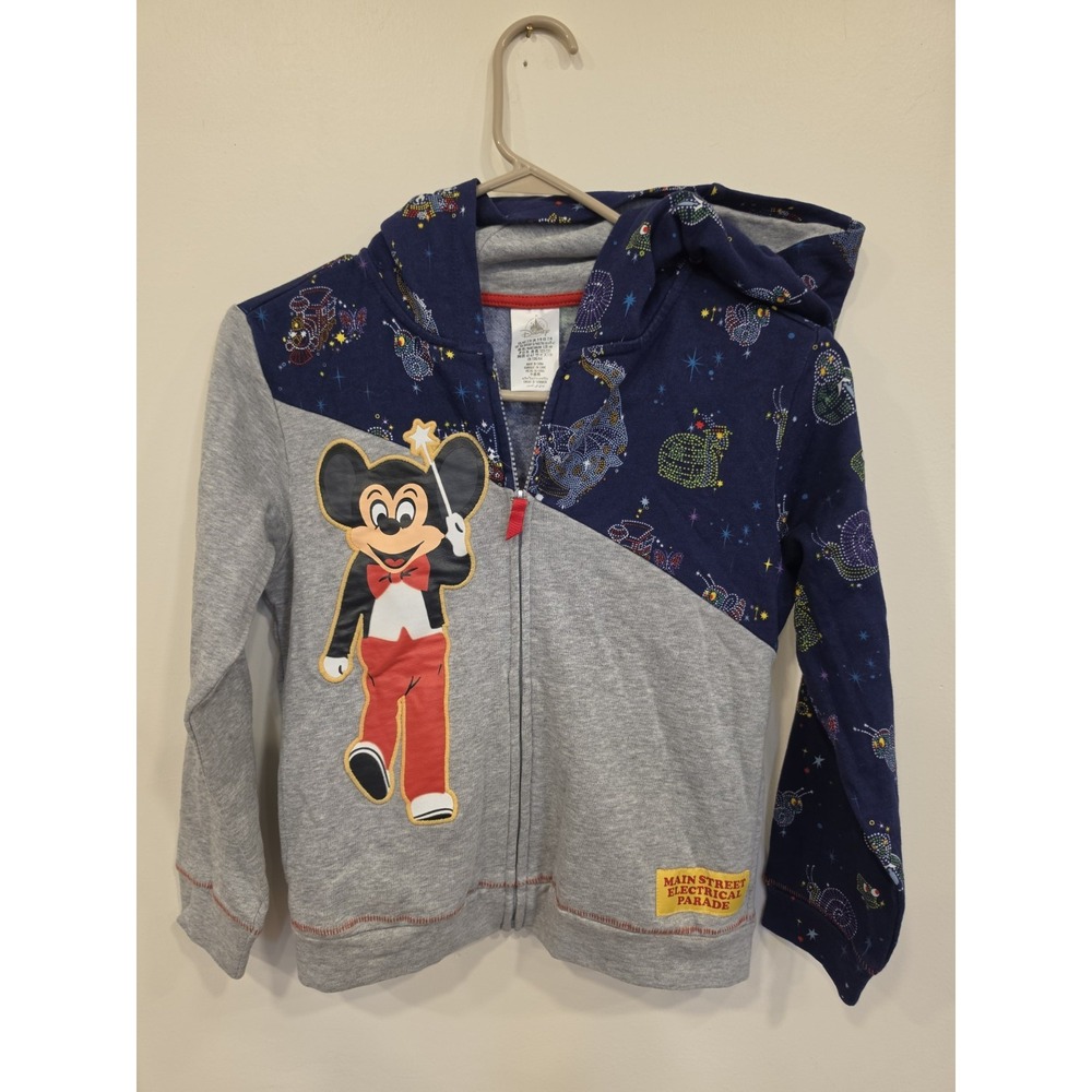 Disney Parks Main Street Electrical Parade Hoodie Jacket SZ YOUTH 7/8 zip-up